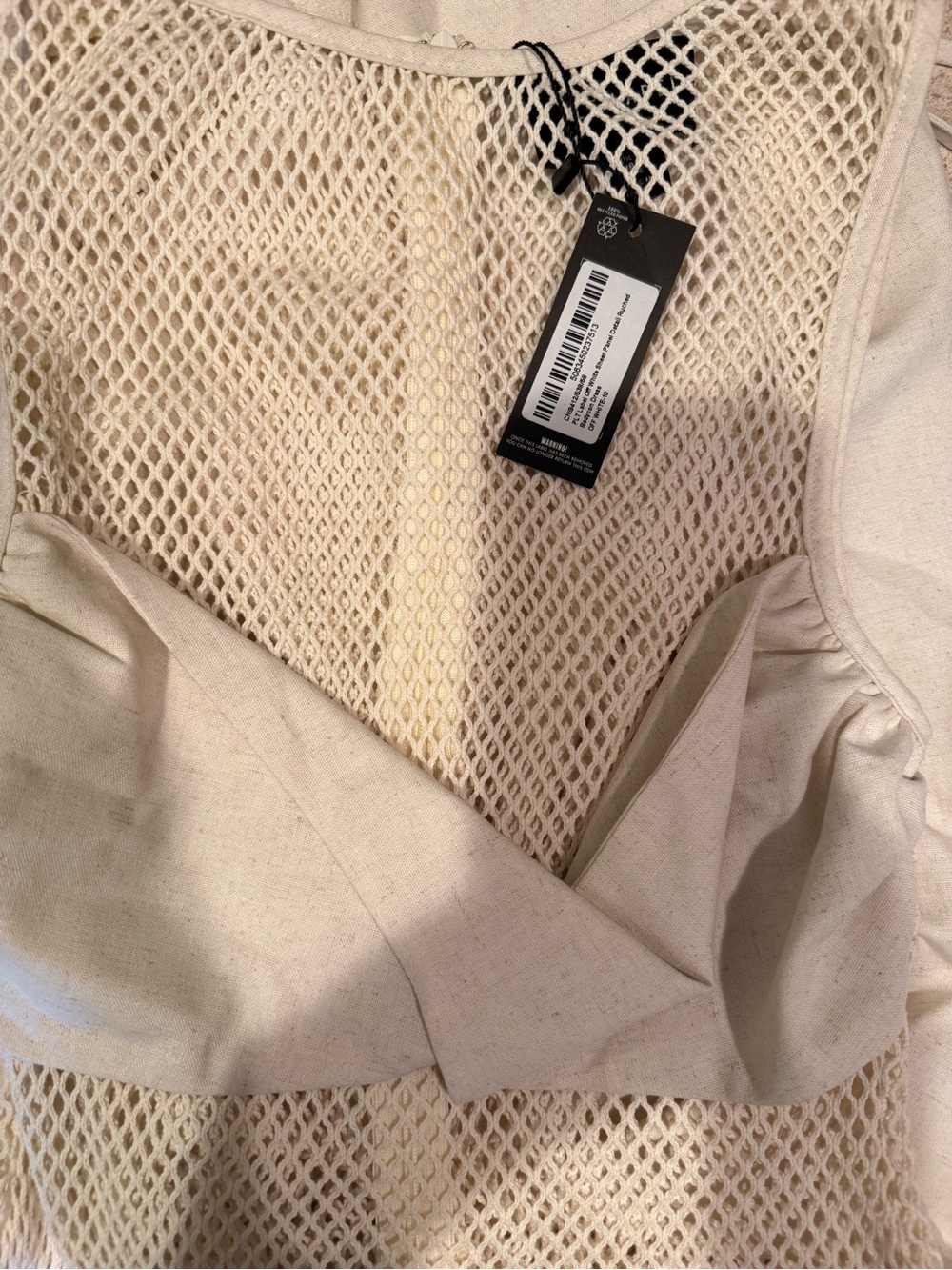PrettyLittleThing Mesh Panel Ruched Mini Dress - Picture 5 of 6